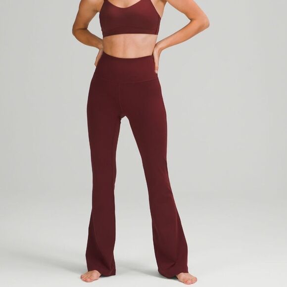 LULULEMON  Groove Pant Flare Super High Rise Leggings RED MERLOT Wine SIZE 4 NWT - Picture 5 of 15
